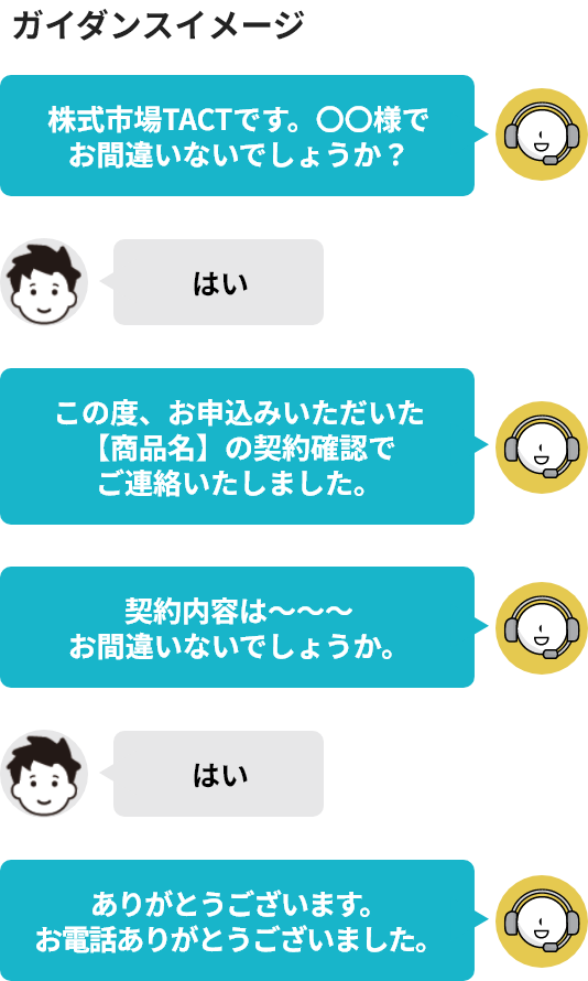 契約確認コンシェルジュ ガイダンスイメージ